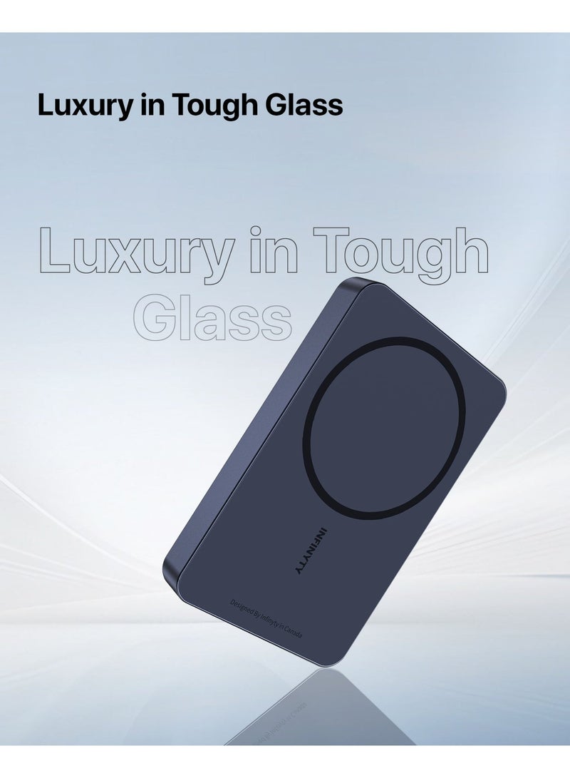 INFINYTY Power Bank 10000mAh Wired & Wireless Charging, Magsafe Compatible, Galactic Blue Ultra-Slim 12.4mm, USB-C 20W Fast Charging, Compact, Light Weight, Portable, Premium Aluminum Alloy and Glass Body, Versatile Compatibility with Smartphones - Image 2